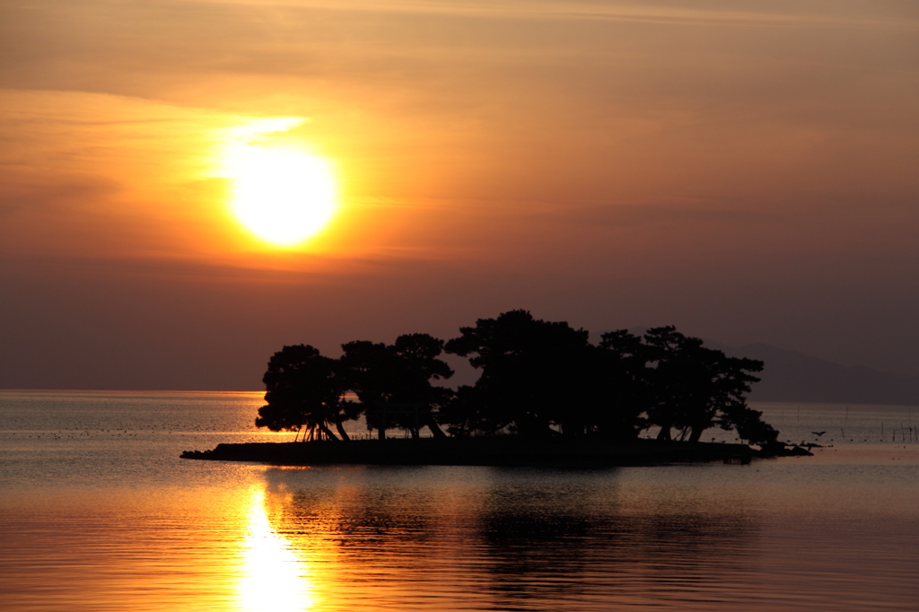 宍道湖の夕景　２月２４日
