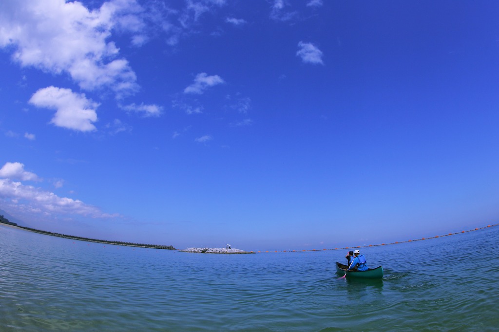 Canoe on sea