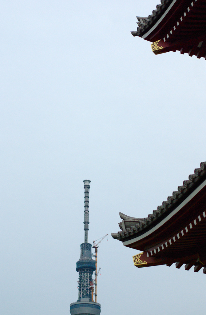 東京スカイツリーと浅草寺1