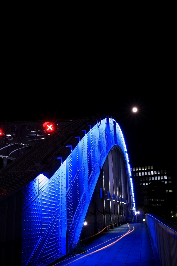 The Moon On Blue Bridge