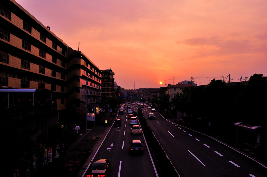 今日の夕日