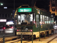 夜の札幌市電