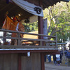 神楽と村の神社の初詣