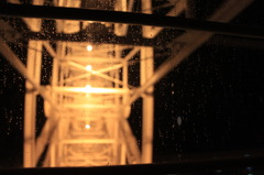Ferris wheel on day of rain