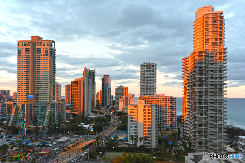 Sunset glow on the Gold Coast