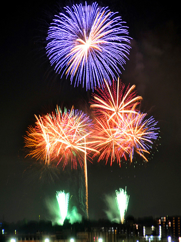 花火　ベランダより