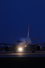 JAL A300-600R 夜のタキシング