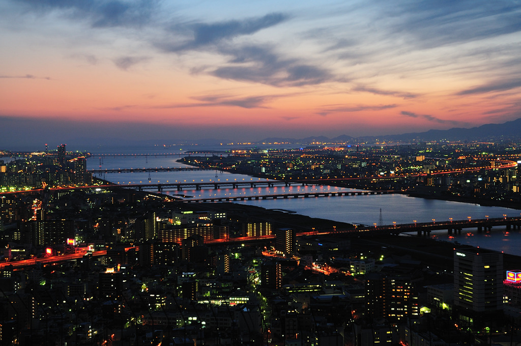 淀川・大阪港 日暮れ