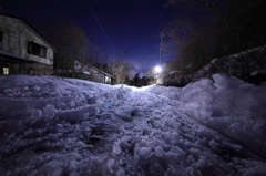 除雪後の残骸。地上5cmより