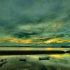 The setting sun