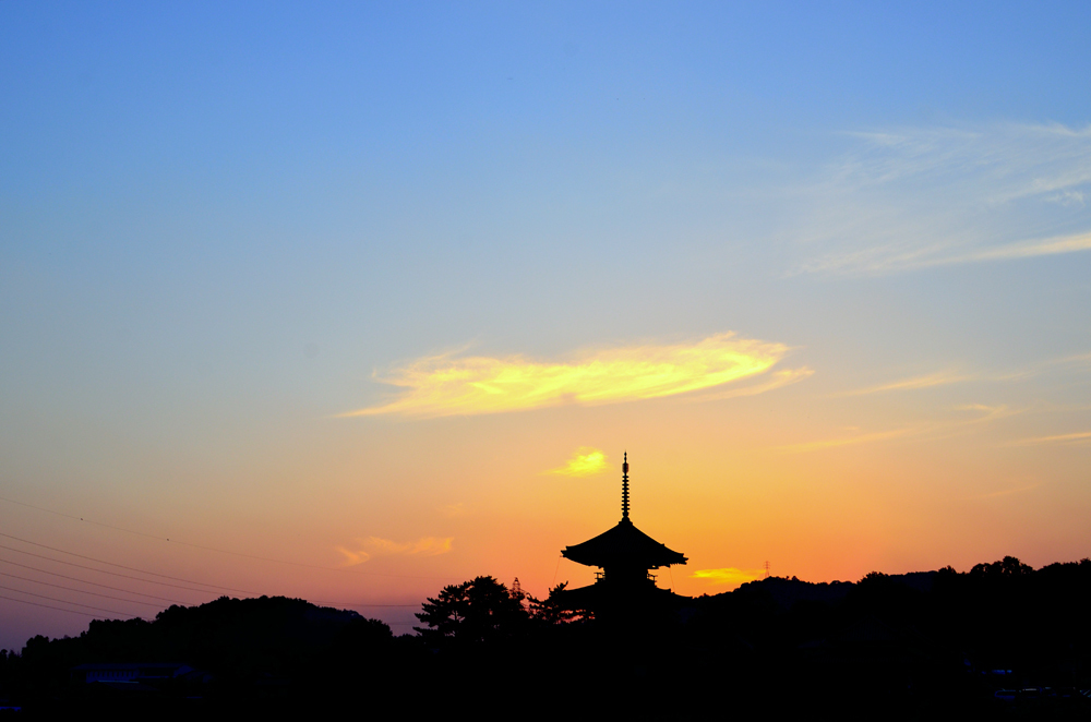 法起寺の夕焼け_01