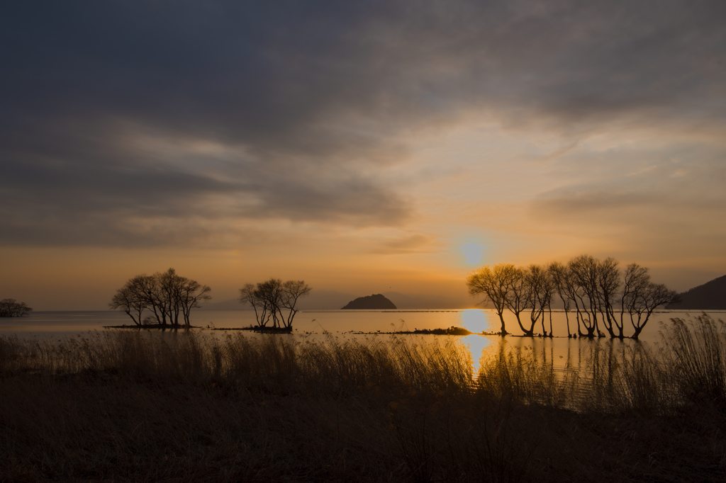 琵琶湖夕日