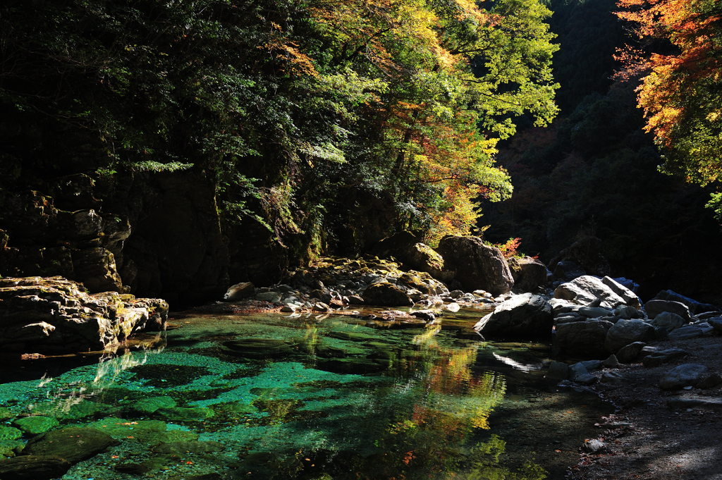 秋の安居渓谷