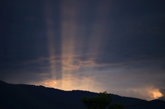 夕日が作る光のライン 夕日が作る光のライン