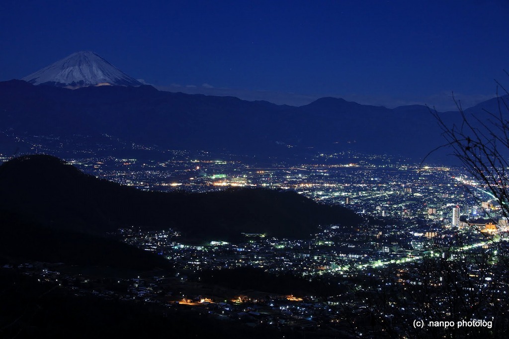 甲府盆地と富士