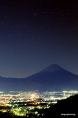 夜景と富士