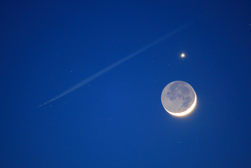 月に寄り添う金星