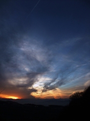 北アルプスの日暮れ