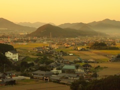 夕焼けの街並み