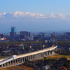 北陸新幹線と立山連峰　②