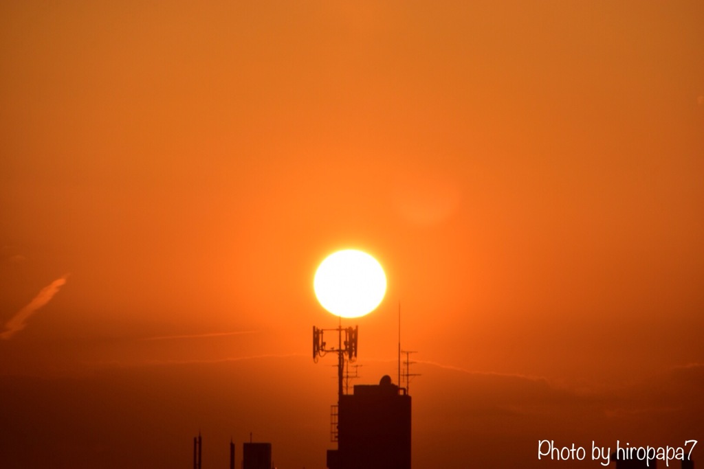 今日の夕日-1
