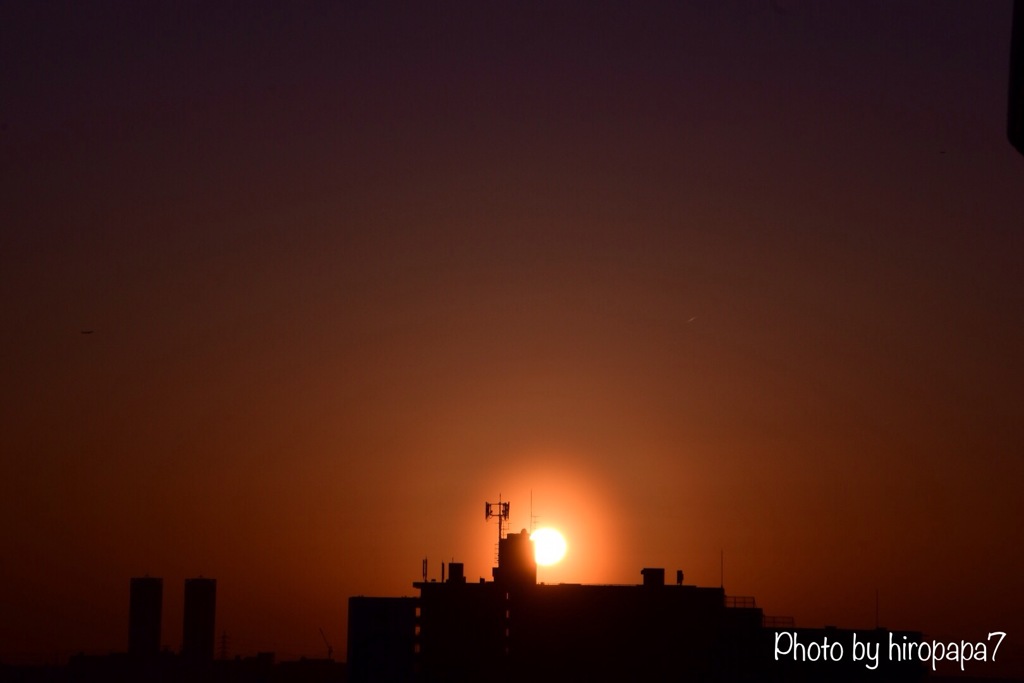 夕日を眺めて
