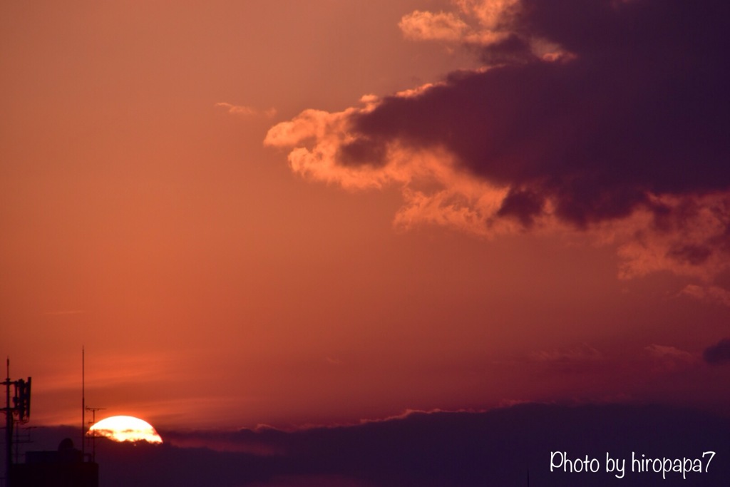 今日の夕日-3