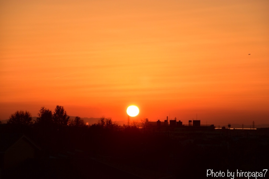 今日の夕日