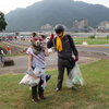 長良川花火大会跡の清掃
