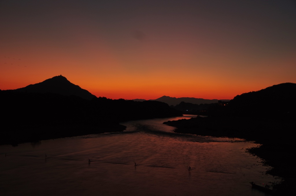 長良川の夕景
