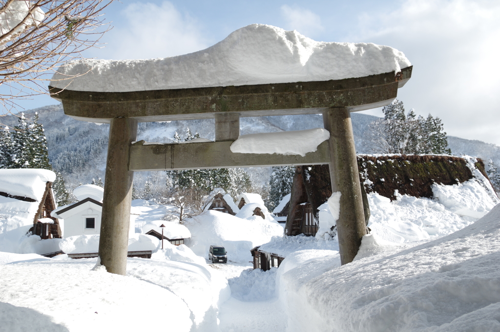 五箇山　相倉集落雪景色