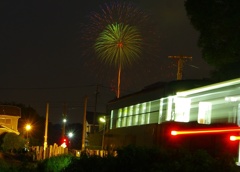 樽見鉄道と花火