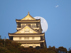 城と月と旅客機