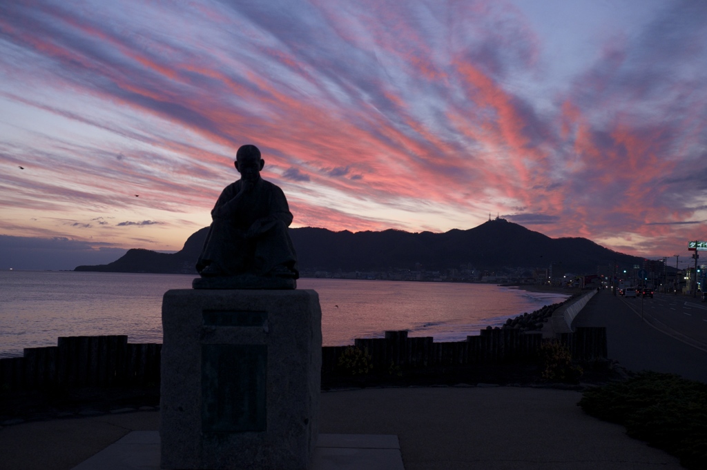 啄木と夕景②