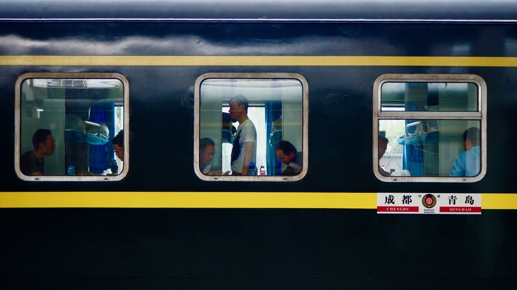 中国横断列車 武漢駅にて