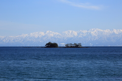 虻ガ島と北アルプス