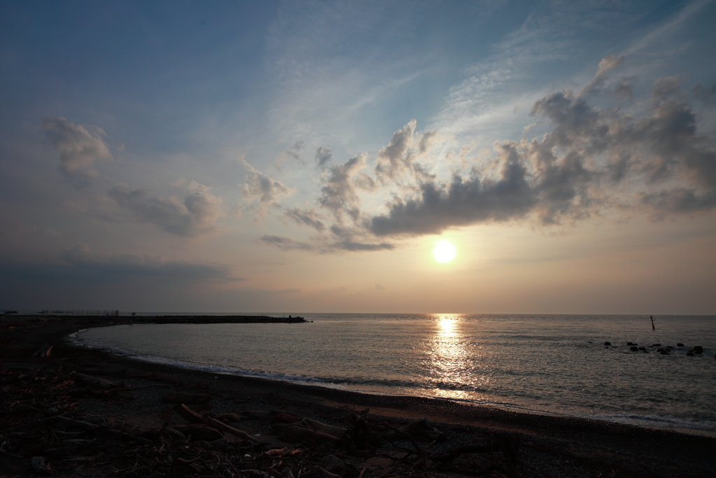 落日の海岸