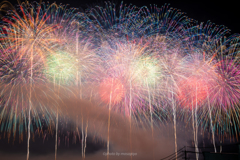 秋の夜空に咲く