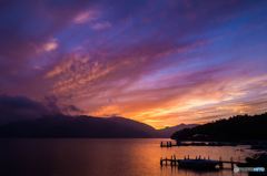 中禅寺湖の夕焼け