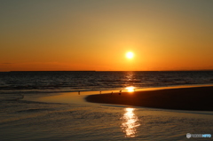水平線と夕陽