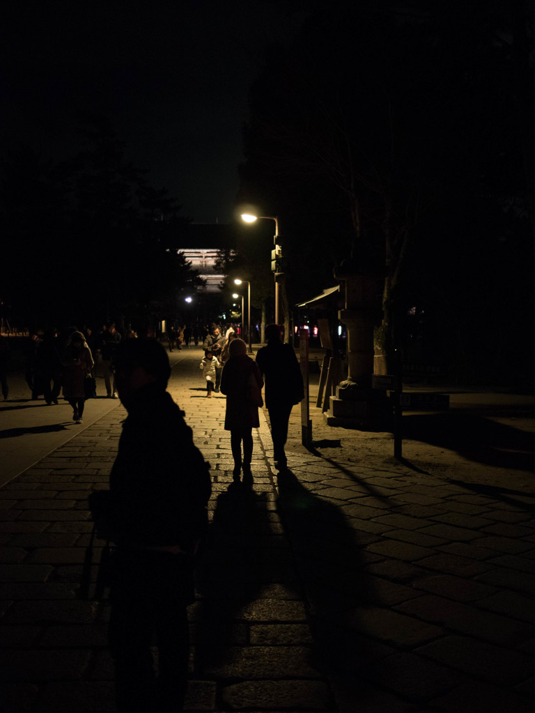 夜の東大寺を歩く