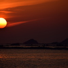海に落ちる夕陽