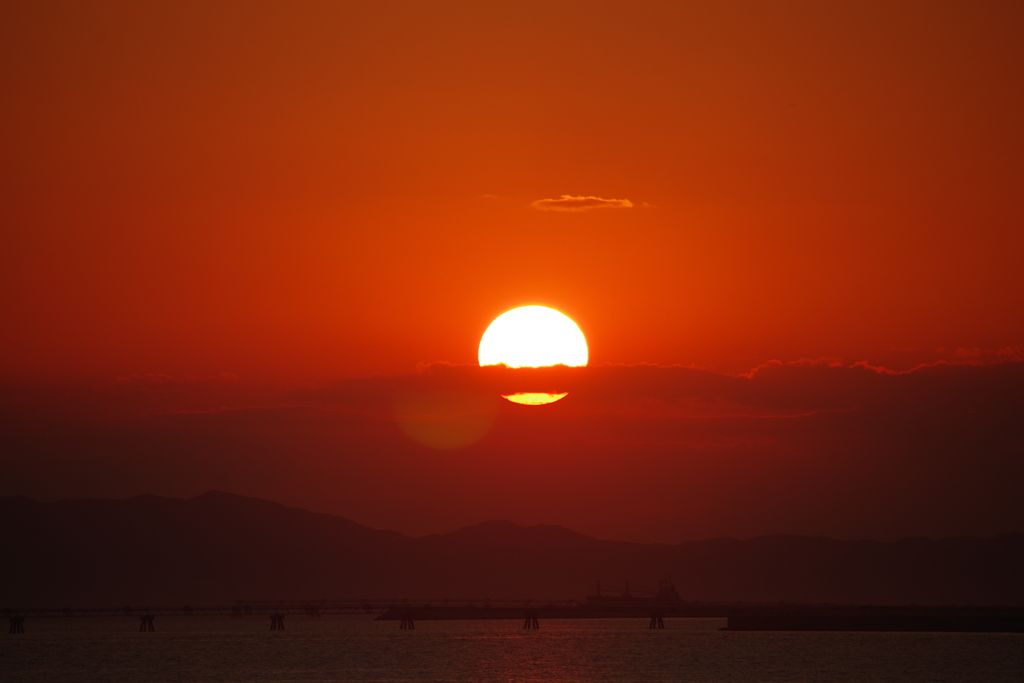 岡田浦の夕日3