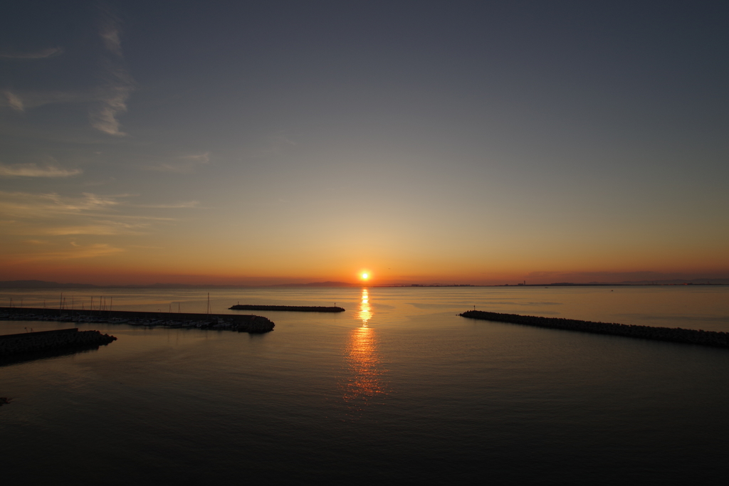 岡田浦の夕日2
