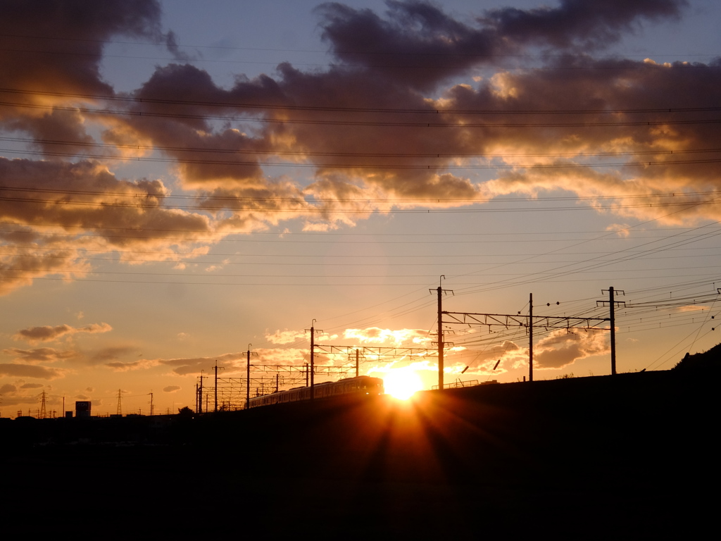 夕陽の中2