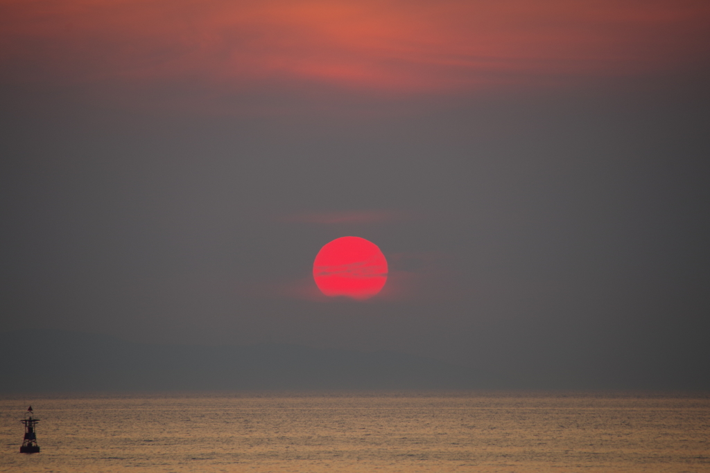 二色の浜夕日3