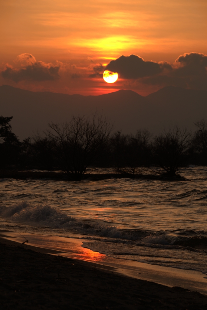 琵琶湖の夕日1