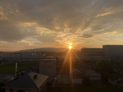 昨日の夕日