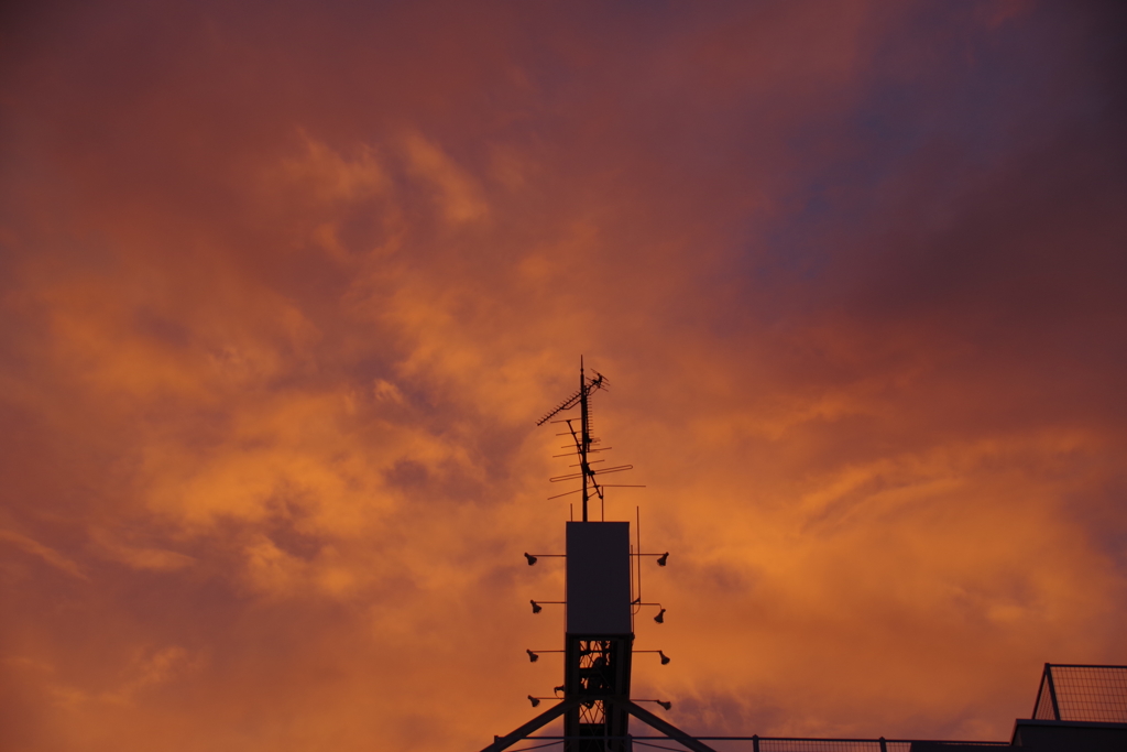 街中の夕日3