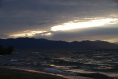 夕日の琵琶湖1